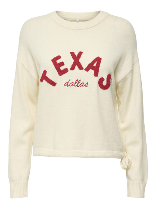 only ONLKATIA LS TEXT O-NECK CC KNT