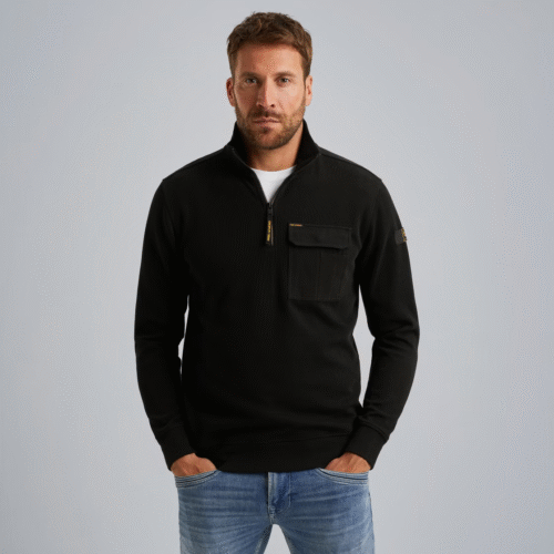 PME Half zip collar knit look jersey