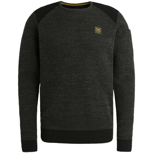PME R-neck cotton rib melee knit