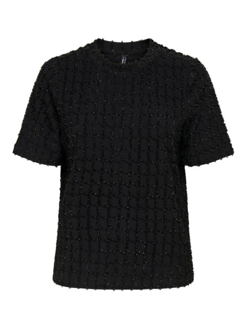 only ONLINES LIFE 2/4 O-NECK GLITTER TOP