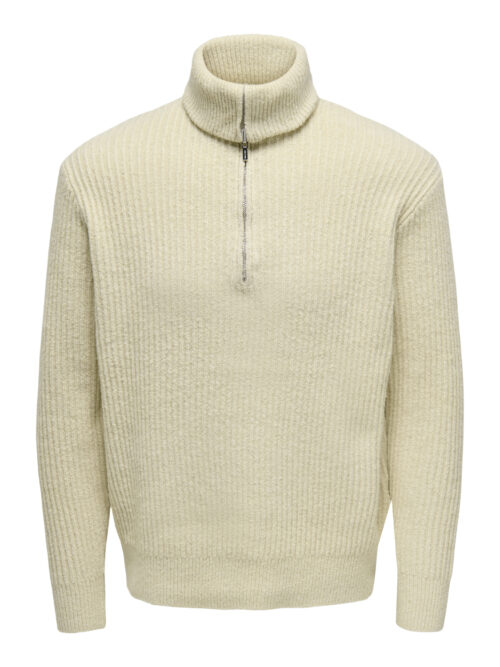 ONLY & SONS ONSFRAME RLX LS 1/2 ZIP HIGH NECK K