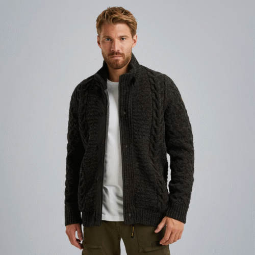 PME Zip jacket heavy knit mixed yarn