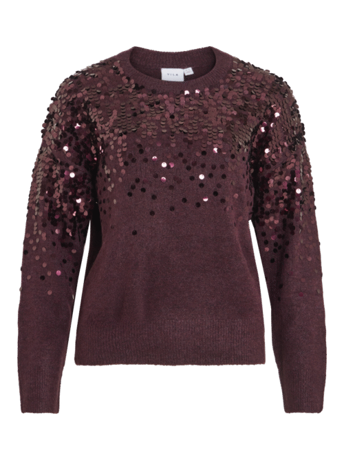 VILA VISIQUIN O-NECK L/S GLITTER KNIT TO