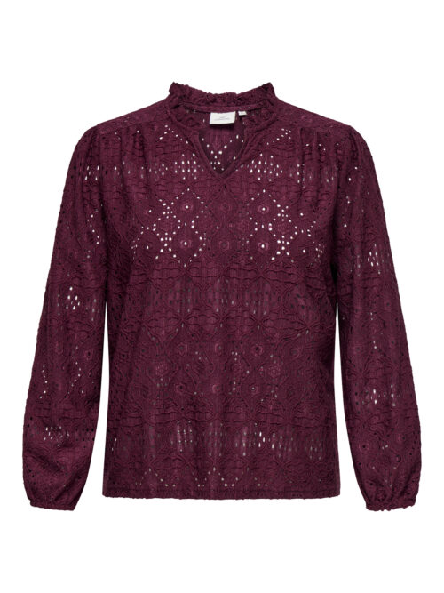 ONLY CARMAKOMA CARLUZIA L/S V-NECK BLOUSE JRS
